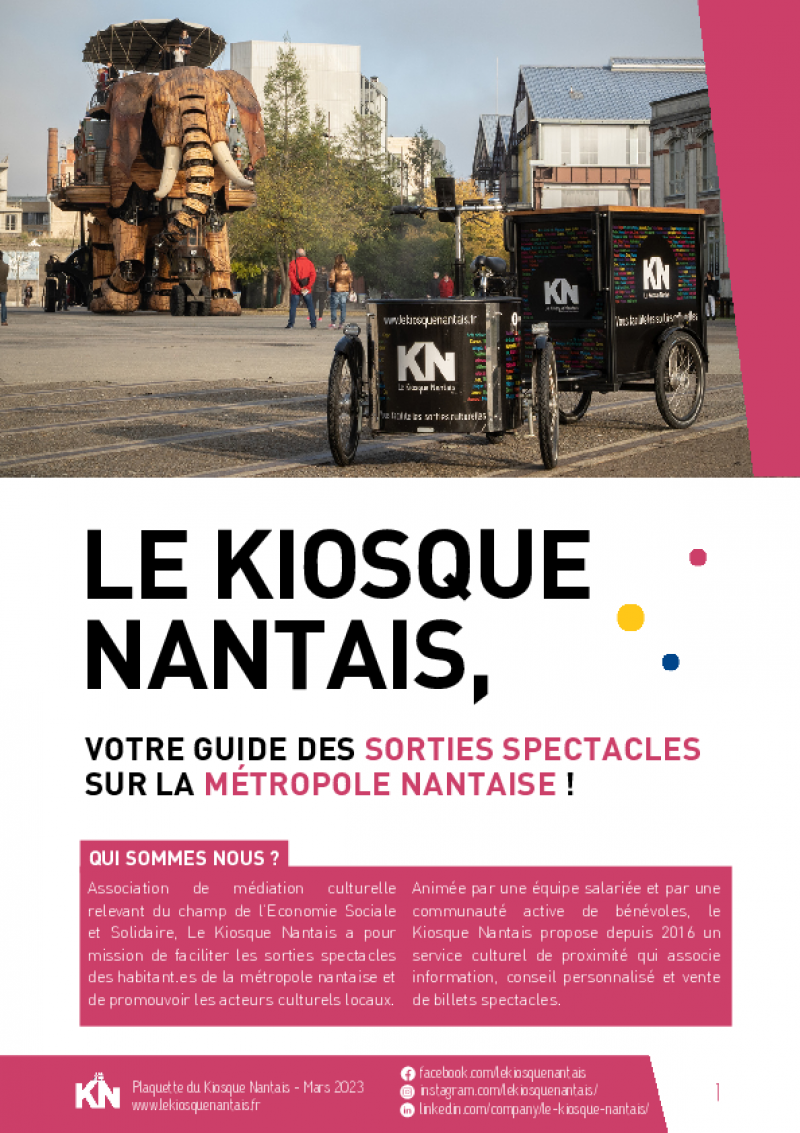 Plaquette de présentation du service de médiation culturelle du Kiosque Nantais